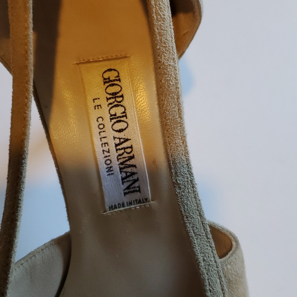 Armani Taupe Suede sandals size 35.5 - Picture 4 of 5